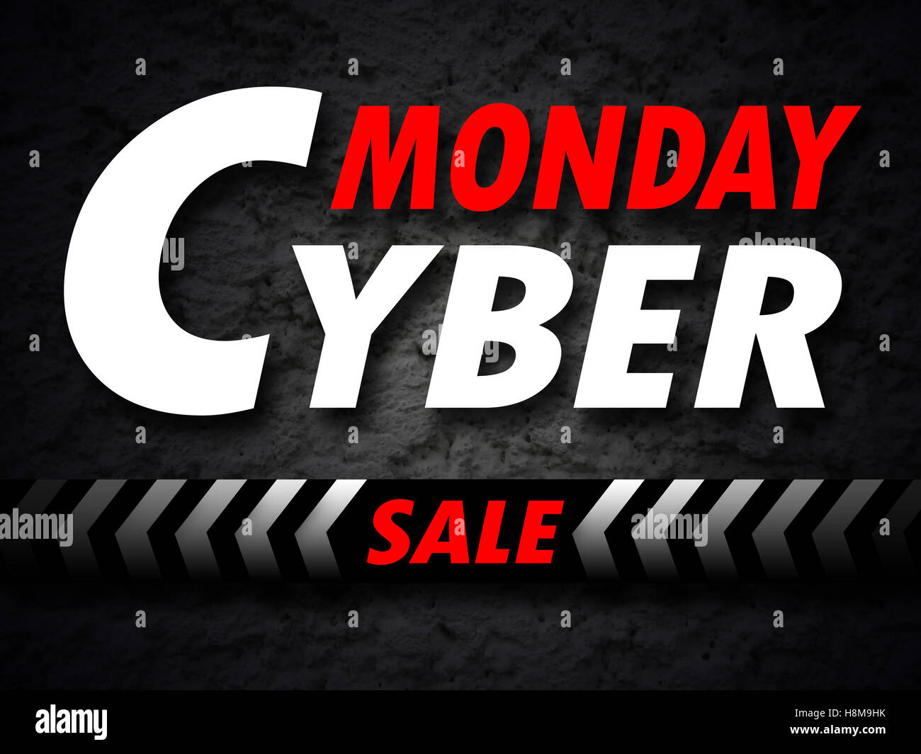 Cyber Monday sale banner with grunge background Stock Photo