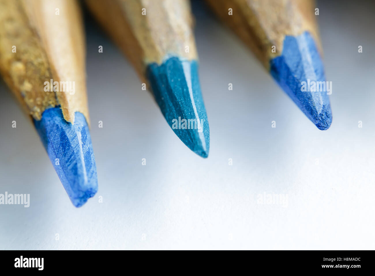 Casually knife sharpened colored pencils Stock Photo