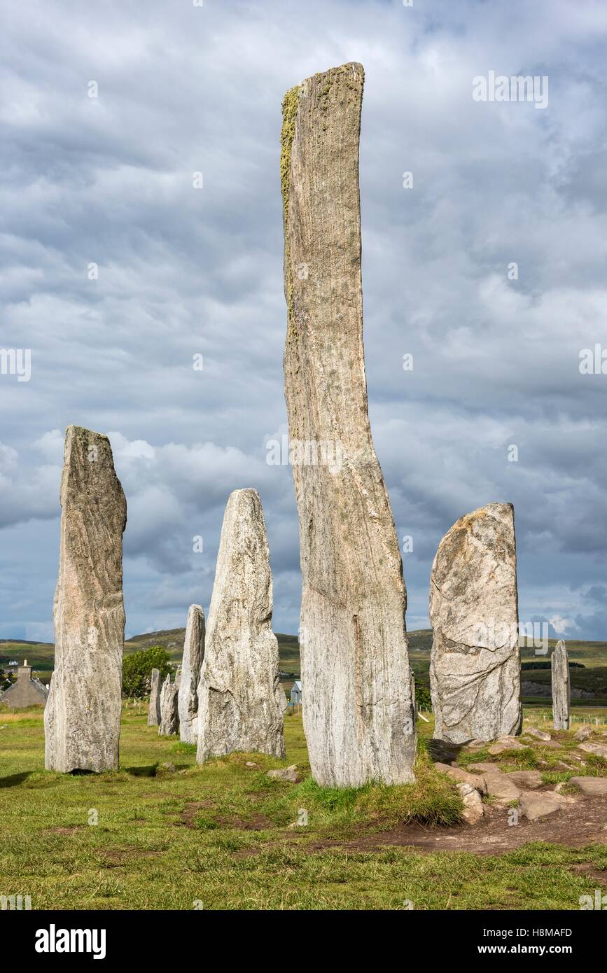 Callanish Standing Stones, 3000 year old stone circle, Isle of Lewis, Outer Hebrides, Scotland, United Kingdom Stock Photo