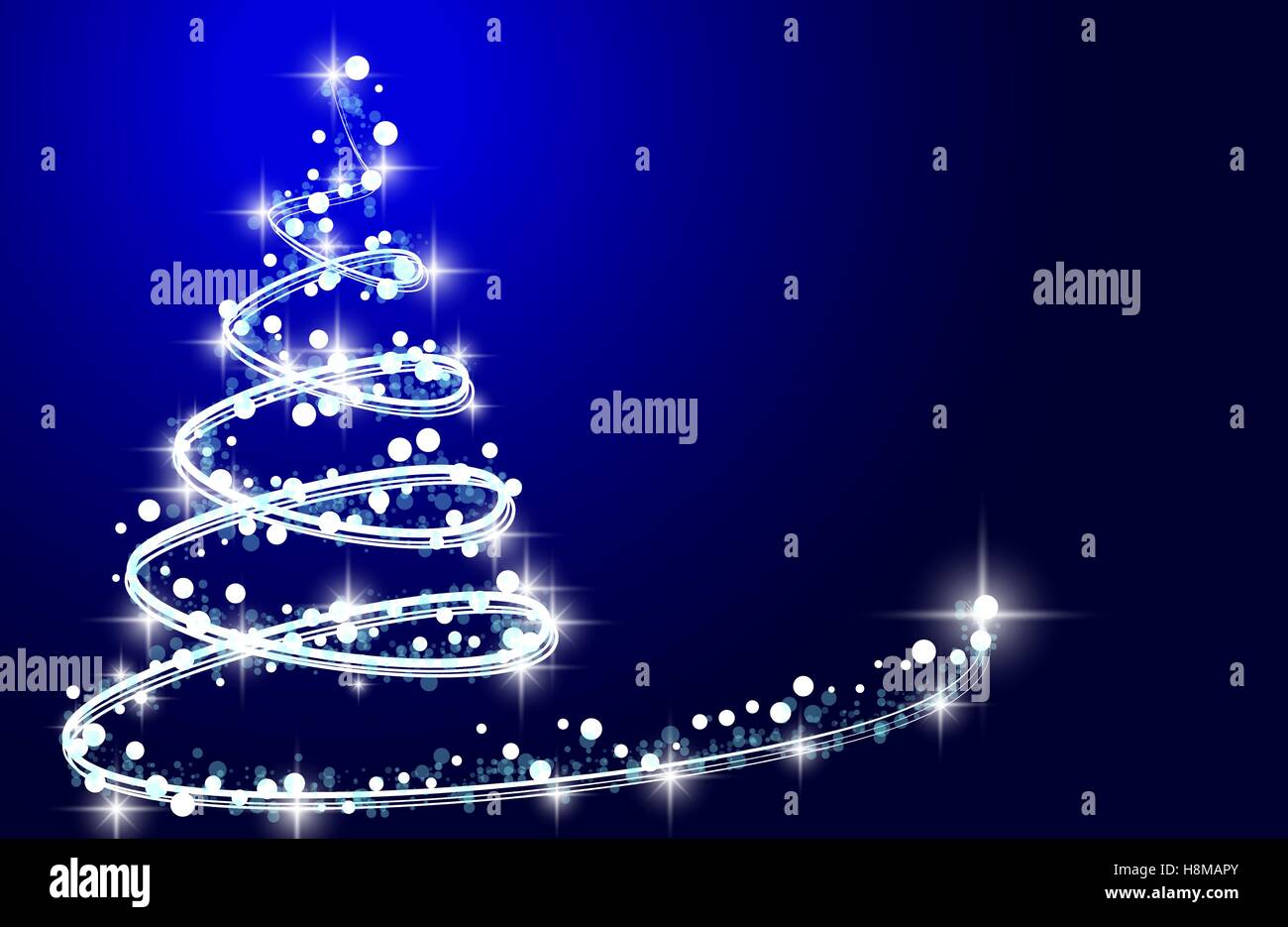 Christmas tree from light background. Greeting card or invitation. Eps