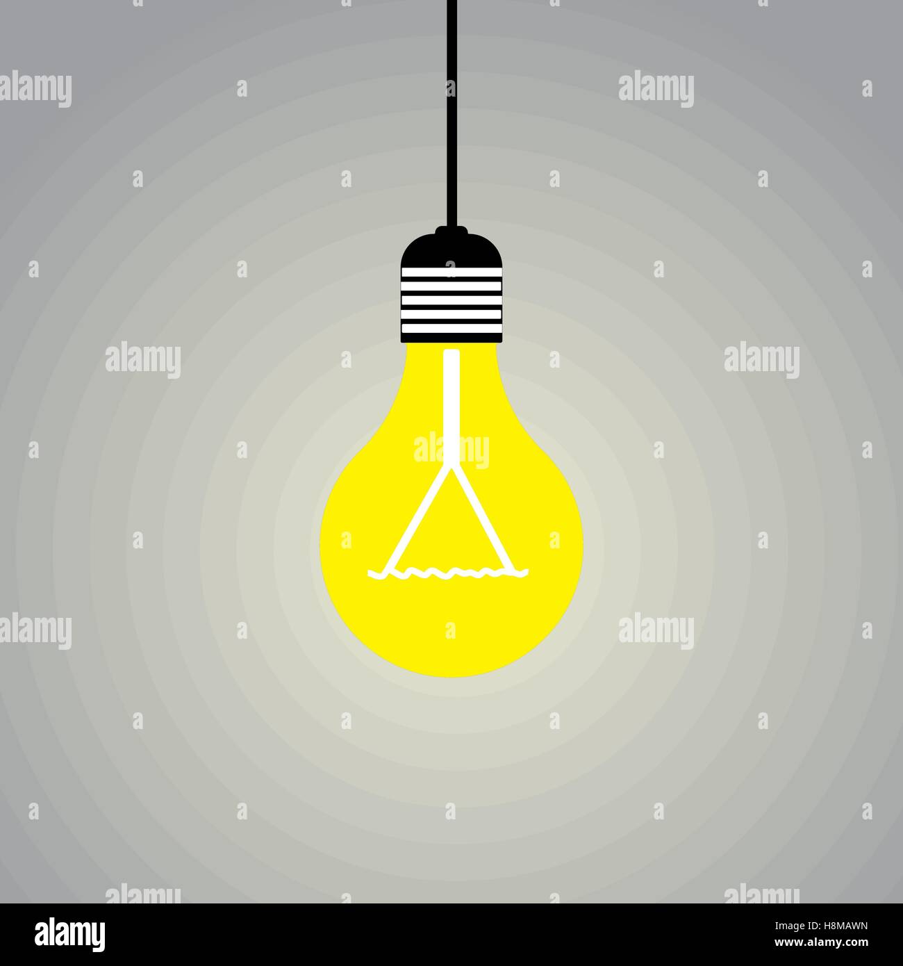 Shining light lamp on gray background with copy space. Vector ...