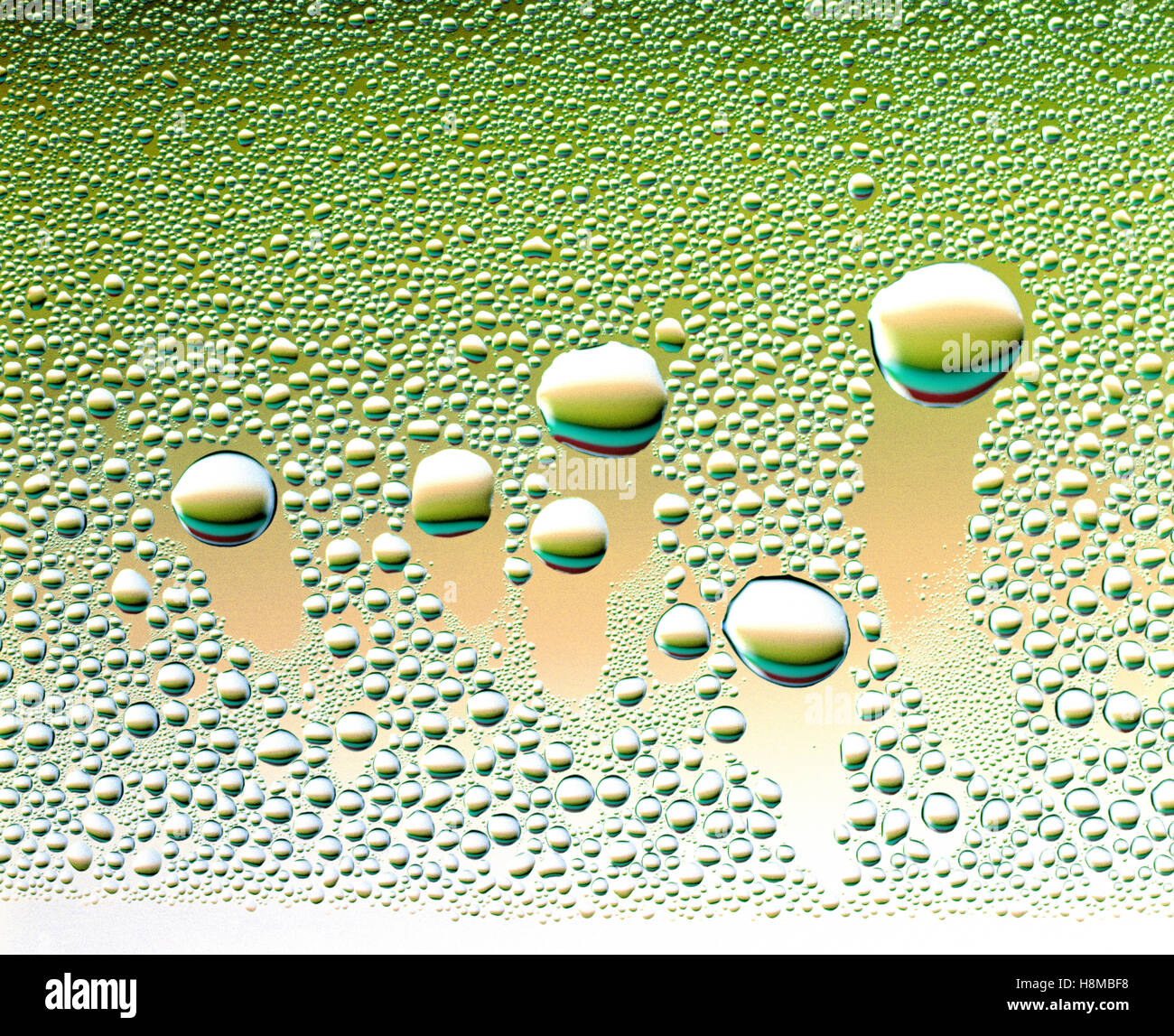 Green Water Droplets Stock Photo