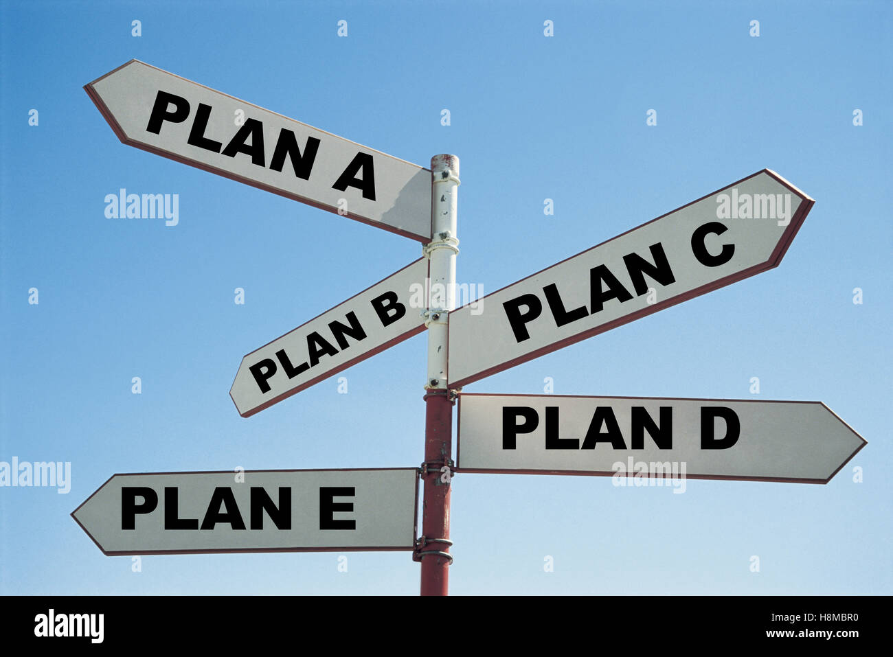 Plan A, Plan B, Plan C, Plan D Stock Photo