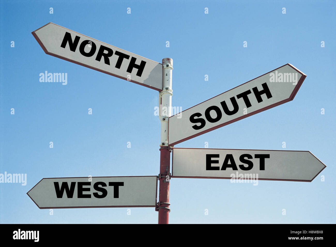 north south east west sign Stock Photo