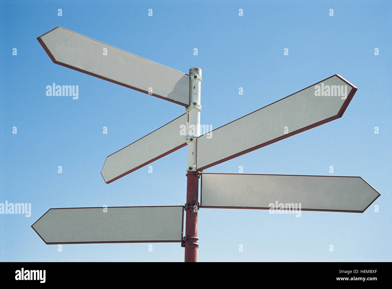 Blank sign post Stock Photo