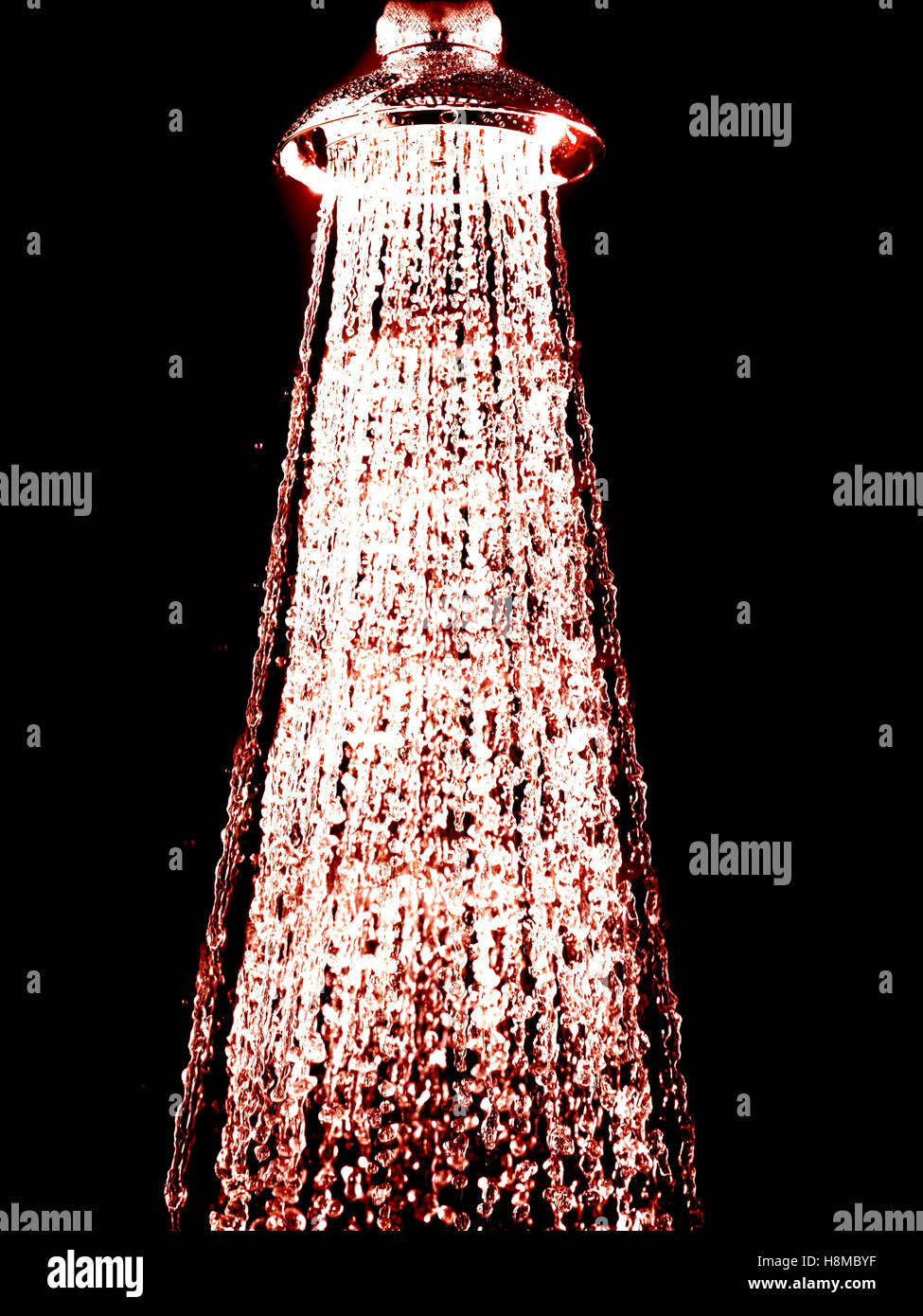 Water running from shower head Stock Photo Alamy