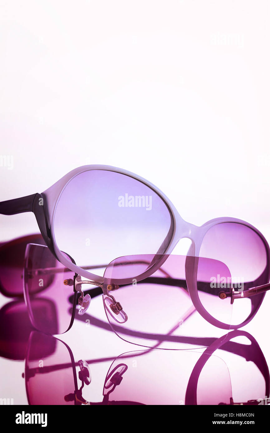Purple Sunglasses in studio Stock Photo