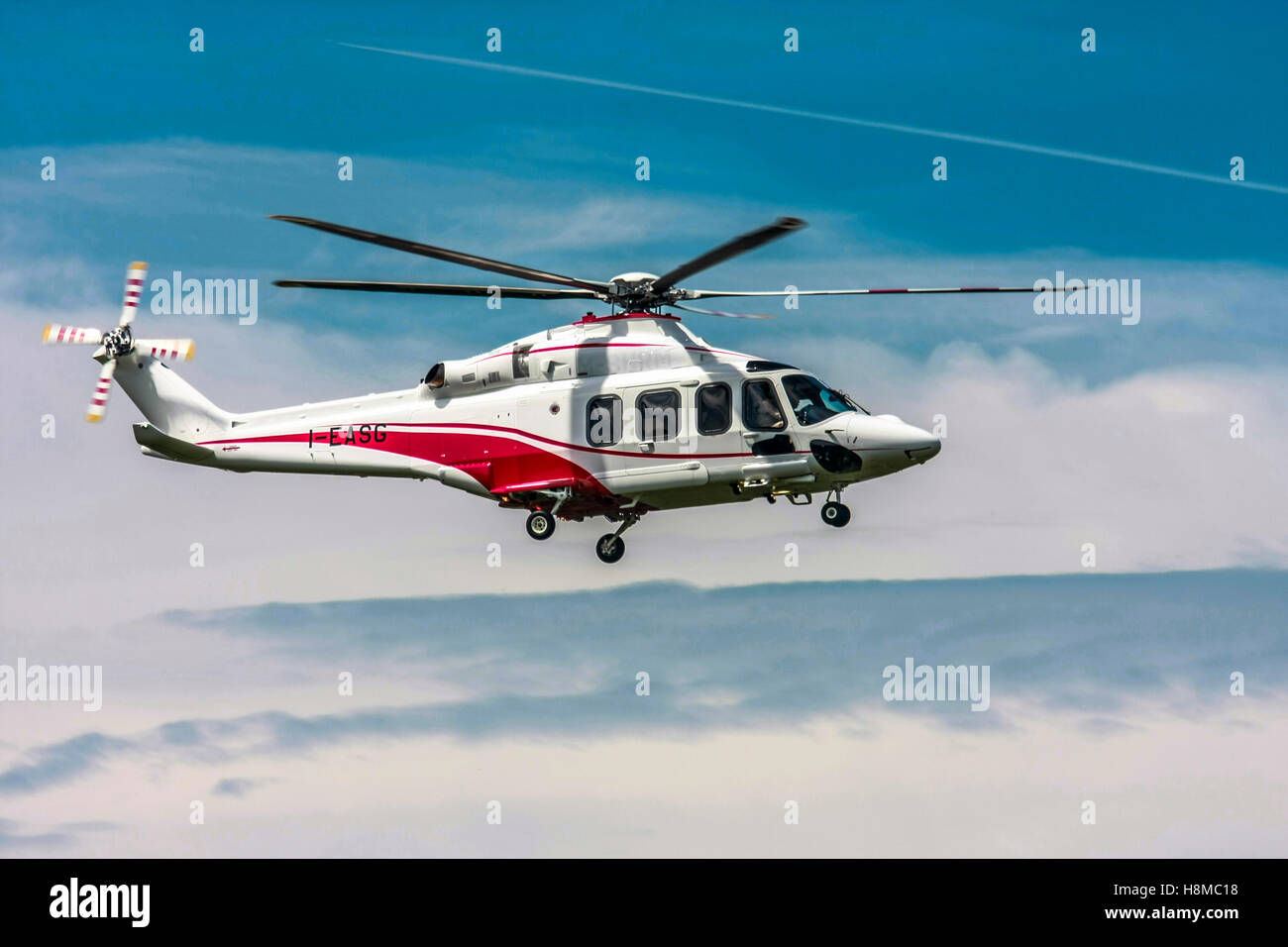 Privately owned Agusta A109E Power helicopter IEASG Stock Photo Alamy