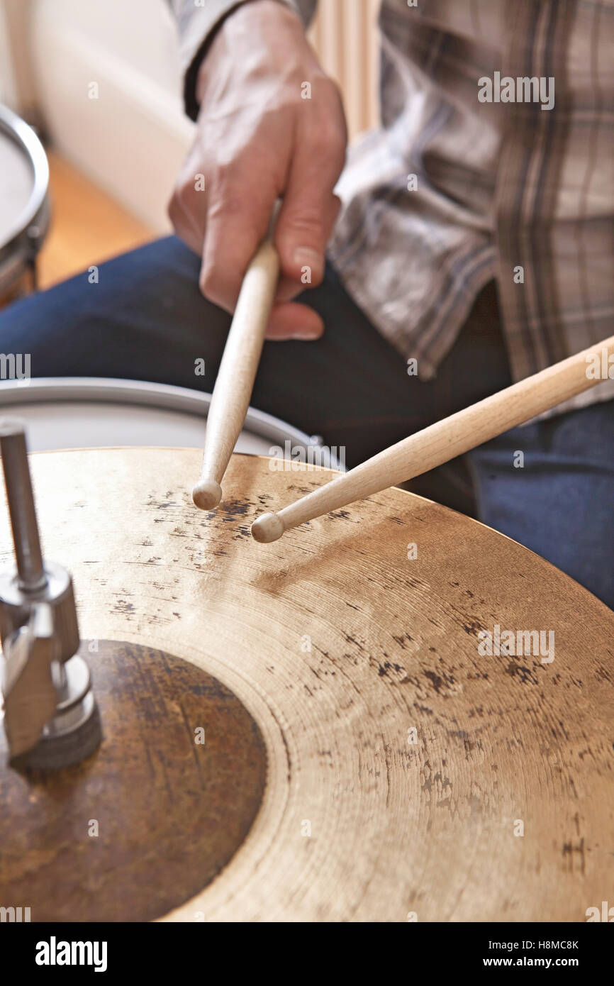 Playing Drums Stock Photo