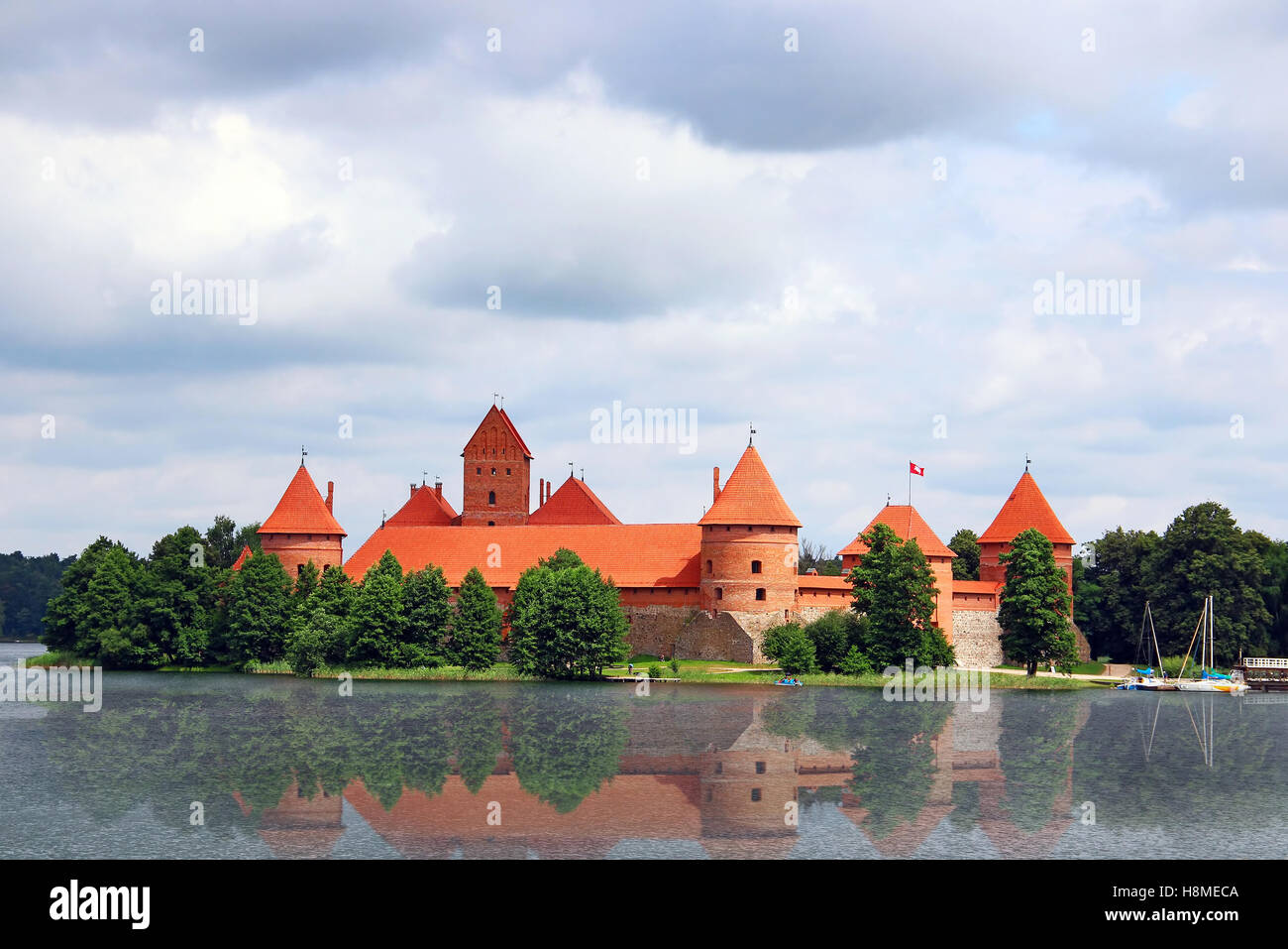 Trakai island castle (Traku pilis) near Vilnius, Lithuania Stock Photo