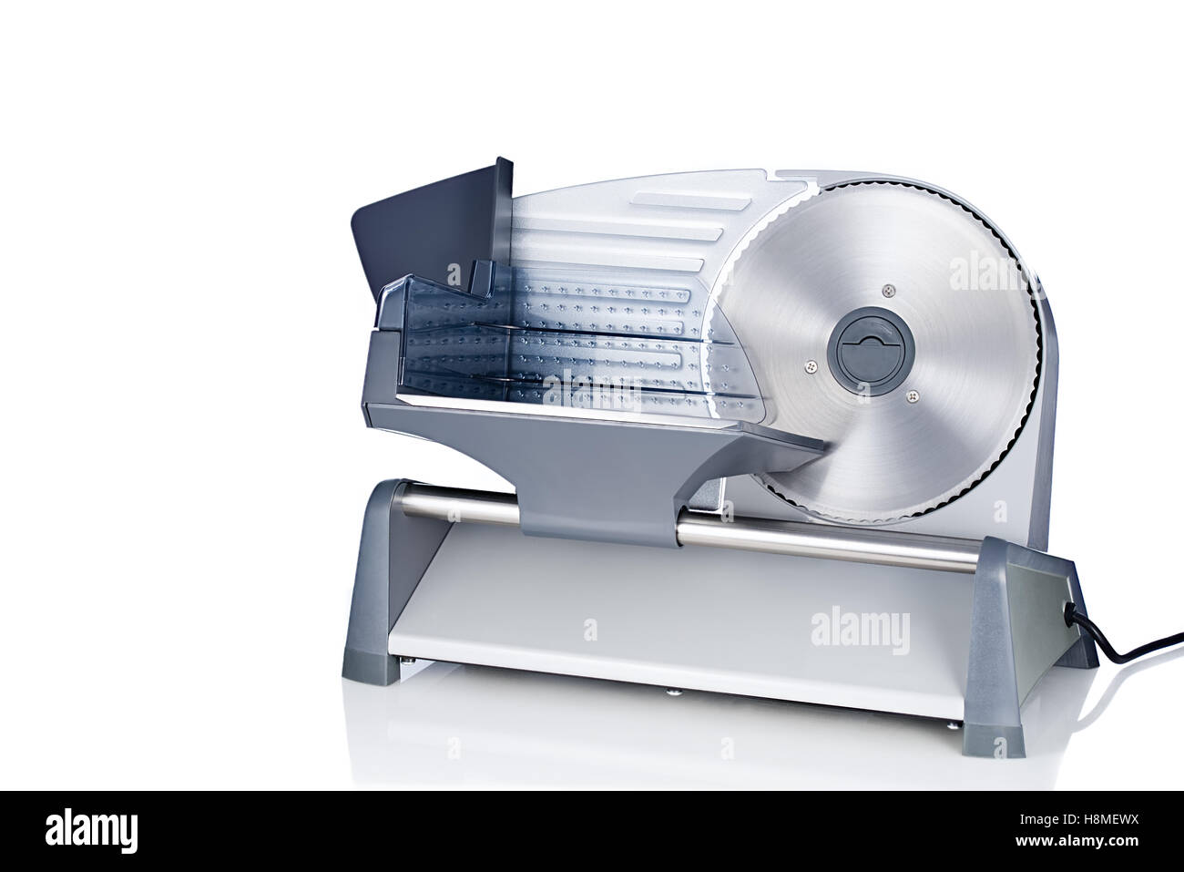 Domestic food slicer front view isolated on white background Stock