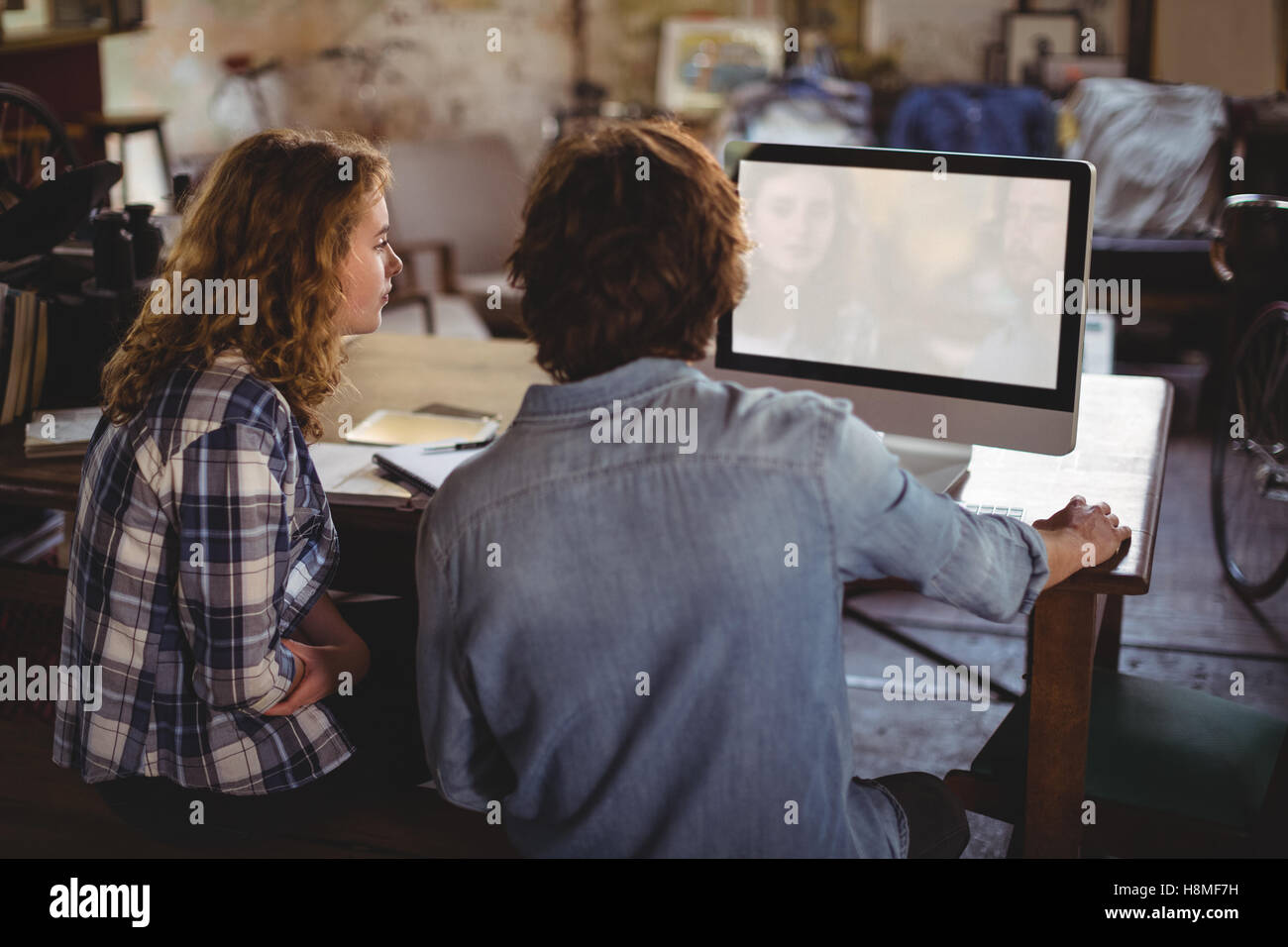 Mechanics working on personal computer Stock Photo - Alamy