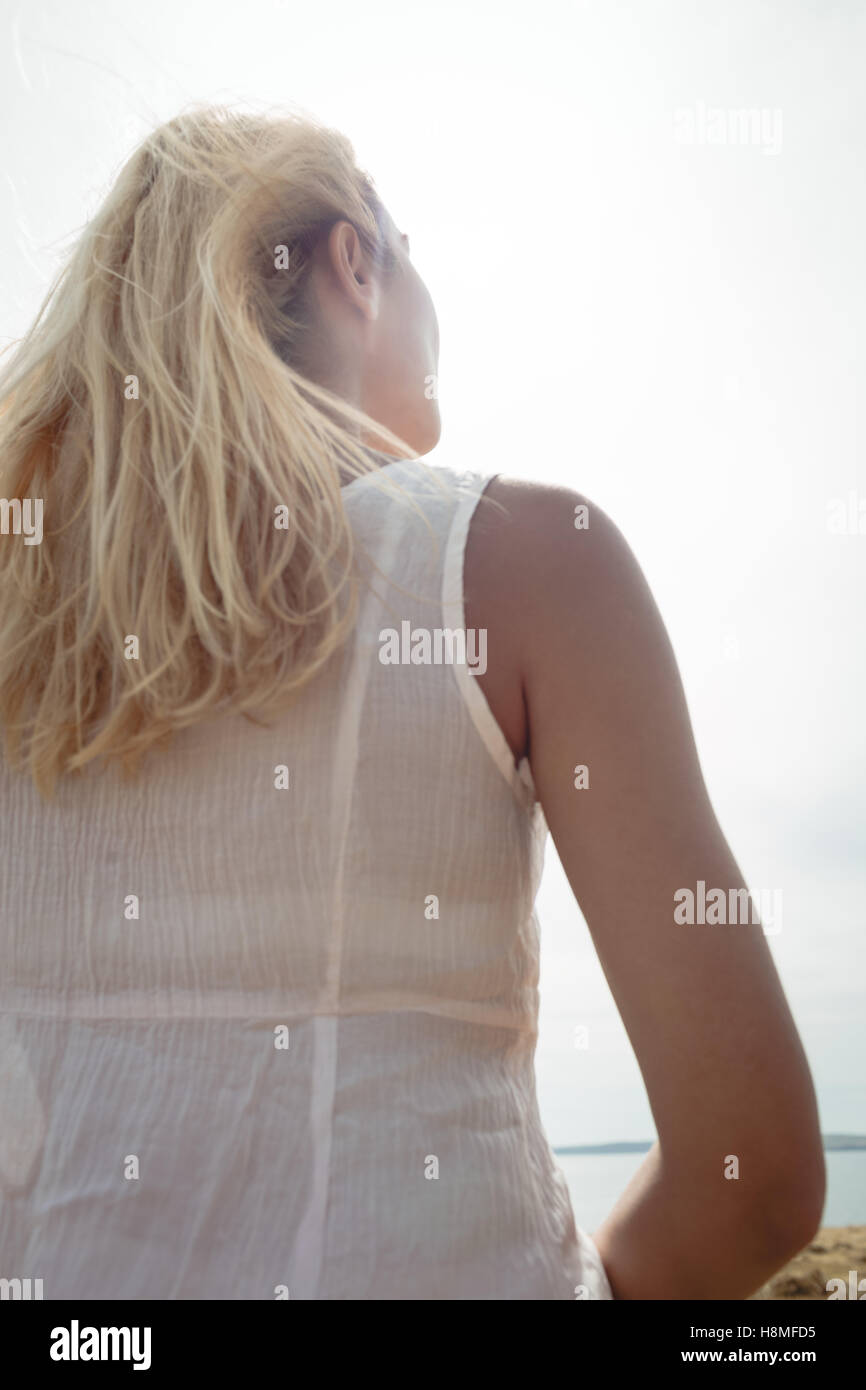 Blonde female rear view hi-res stock photography and images - Alamy