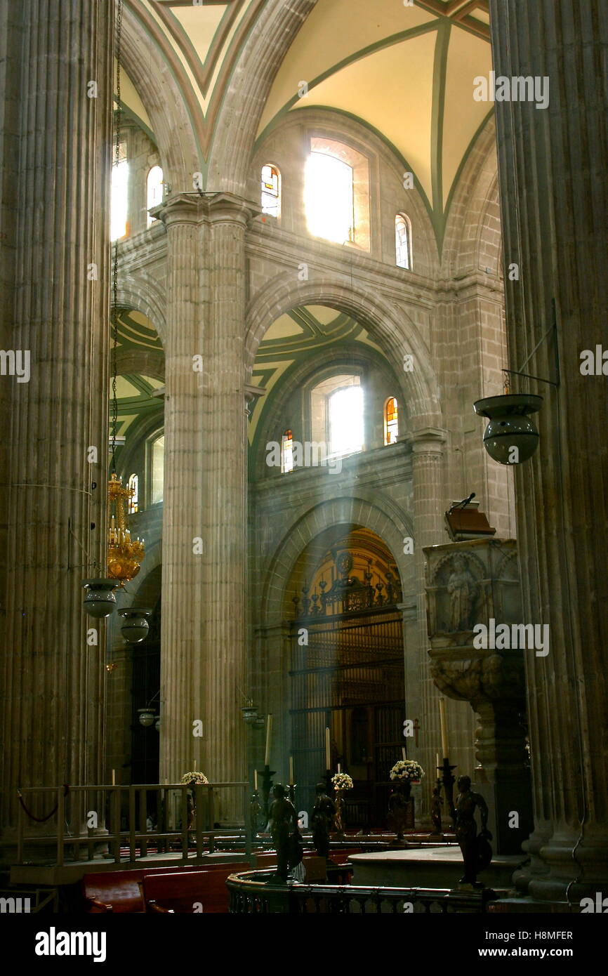Metropolitan Cathedral interior mexico city Stock Photo