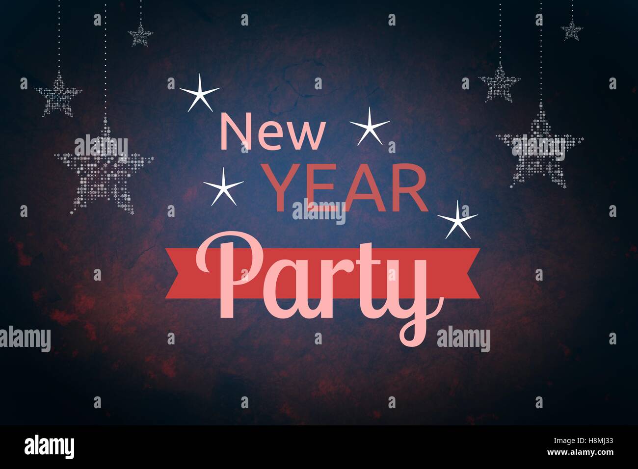 New Year Message on Dark Blue Background Design Stock Photo
