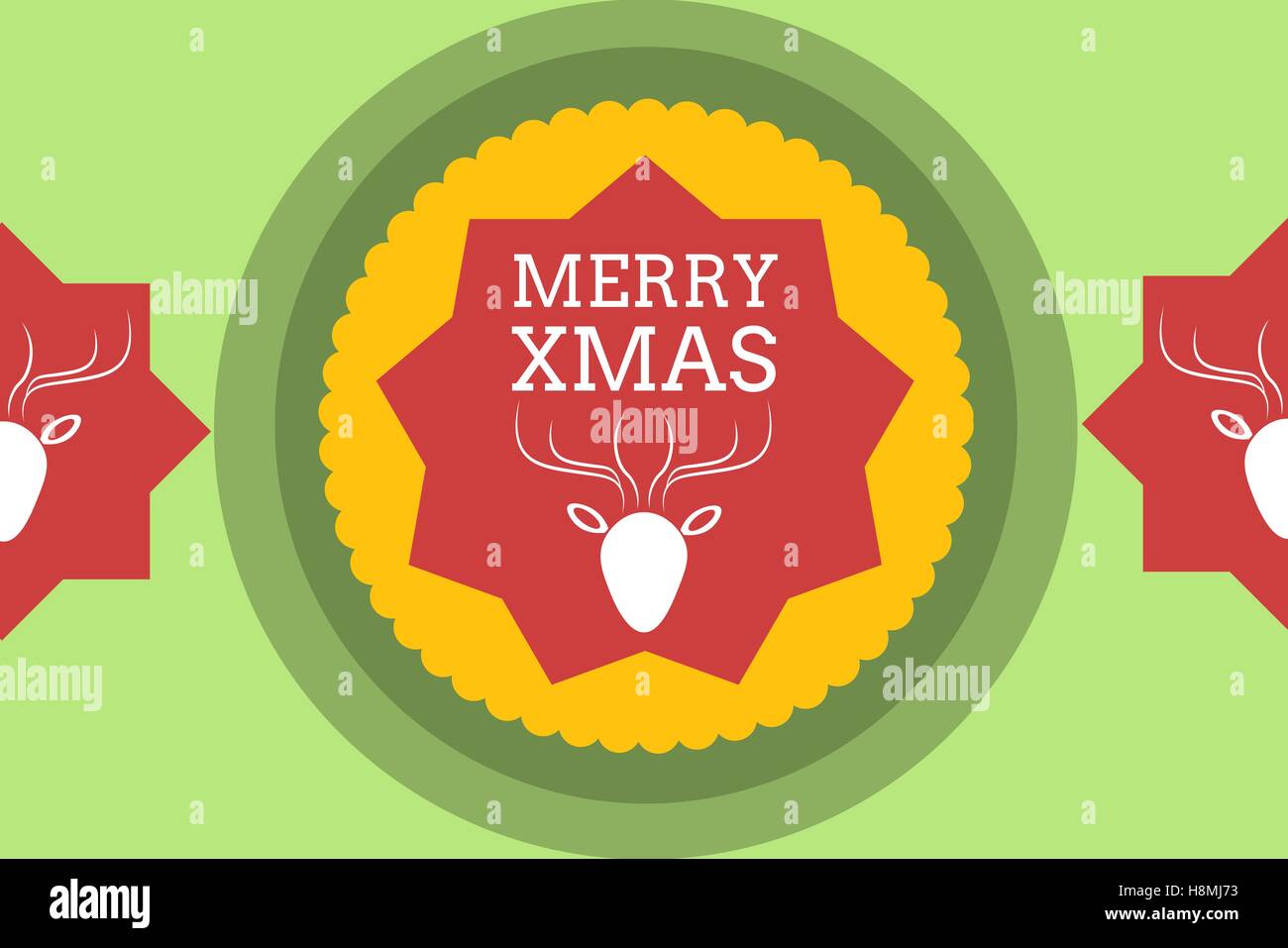 Christmas Message on Deer Logo Design Stock Photo
