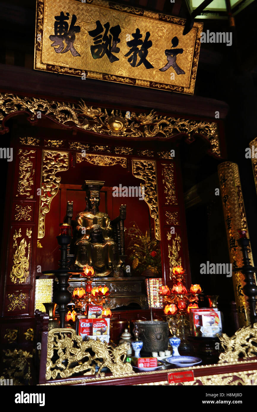 Altar of monarchs, contributors of Van Mieu - temple of confucius, popularly called temple of literature in Hanoi. Stock Photo