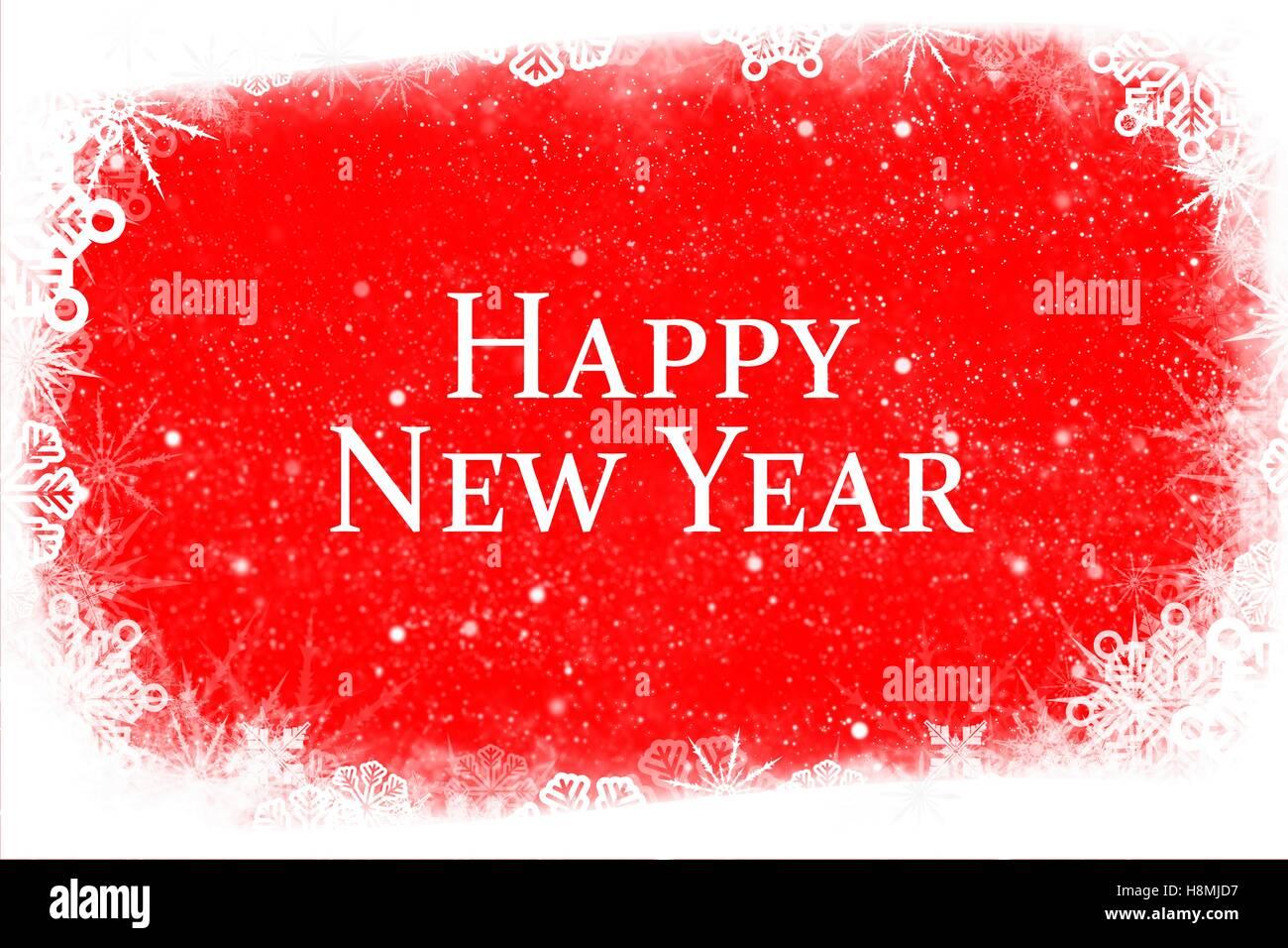 New Year Message on Red Background Design Stock Photo