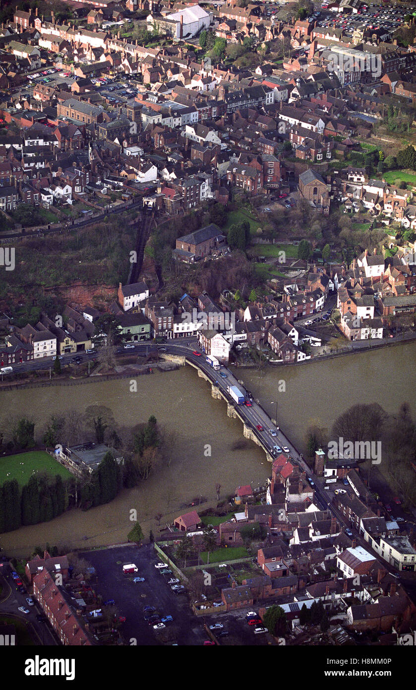 Aerial view of Bridgnorth Uk 1998 1990s Stock Photo Alamy