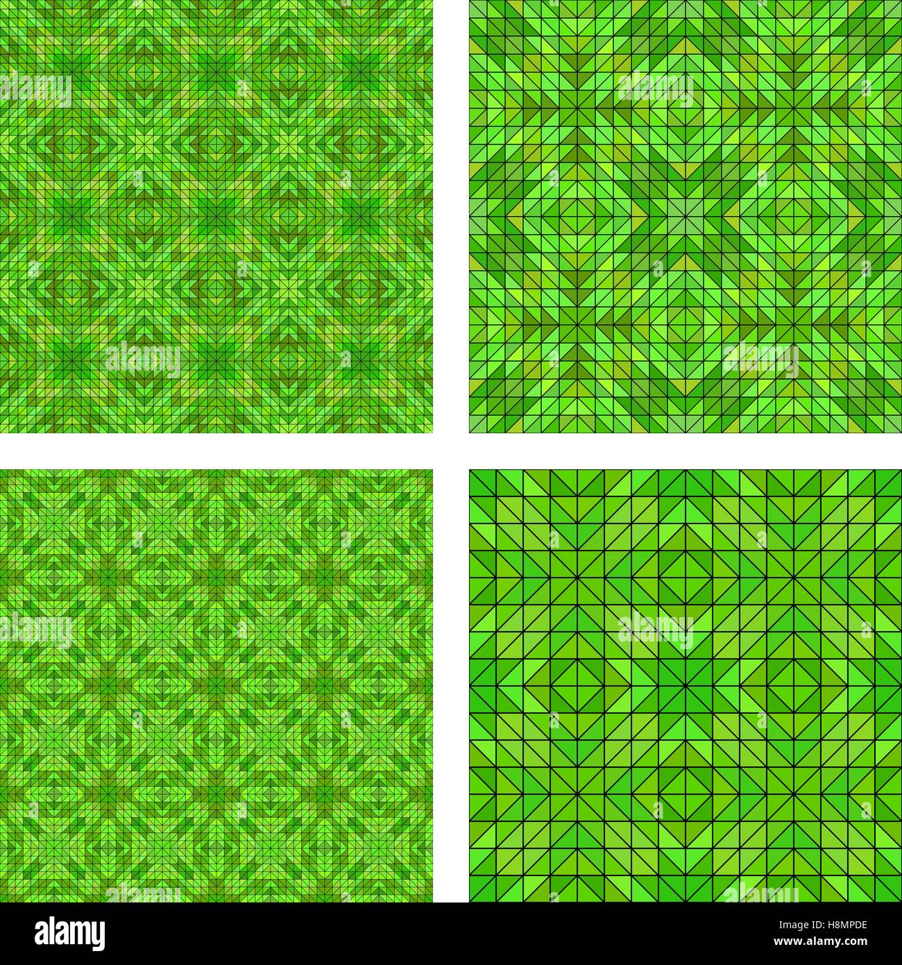 Green seamless mosaic pattern background set Stock Vector Image & Art ...