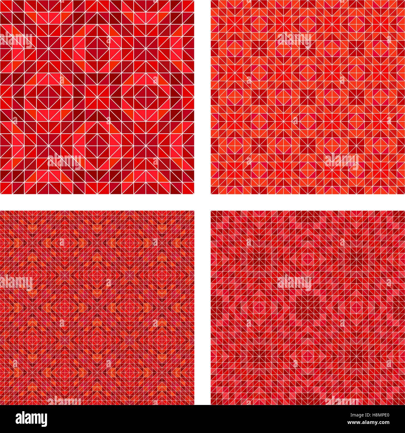 Red seamless mosaic pattern design background set Stock Vector Image ...