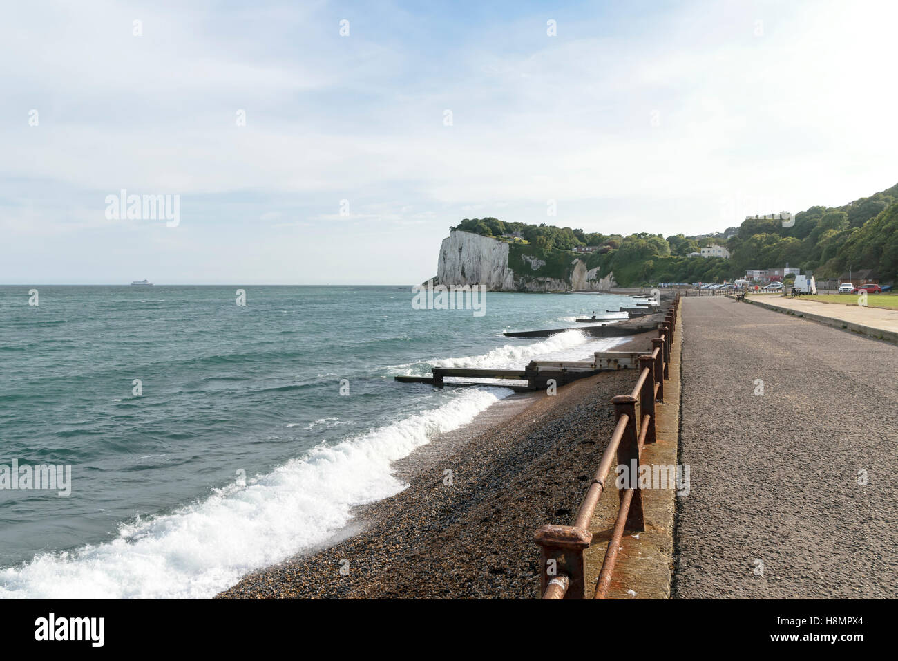St Margaret's Bay on the Kent coast South East England the shortest swimming distance to France Stock Photo