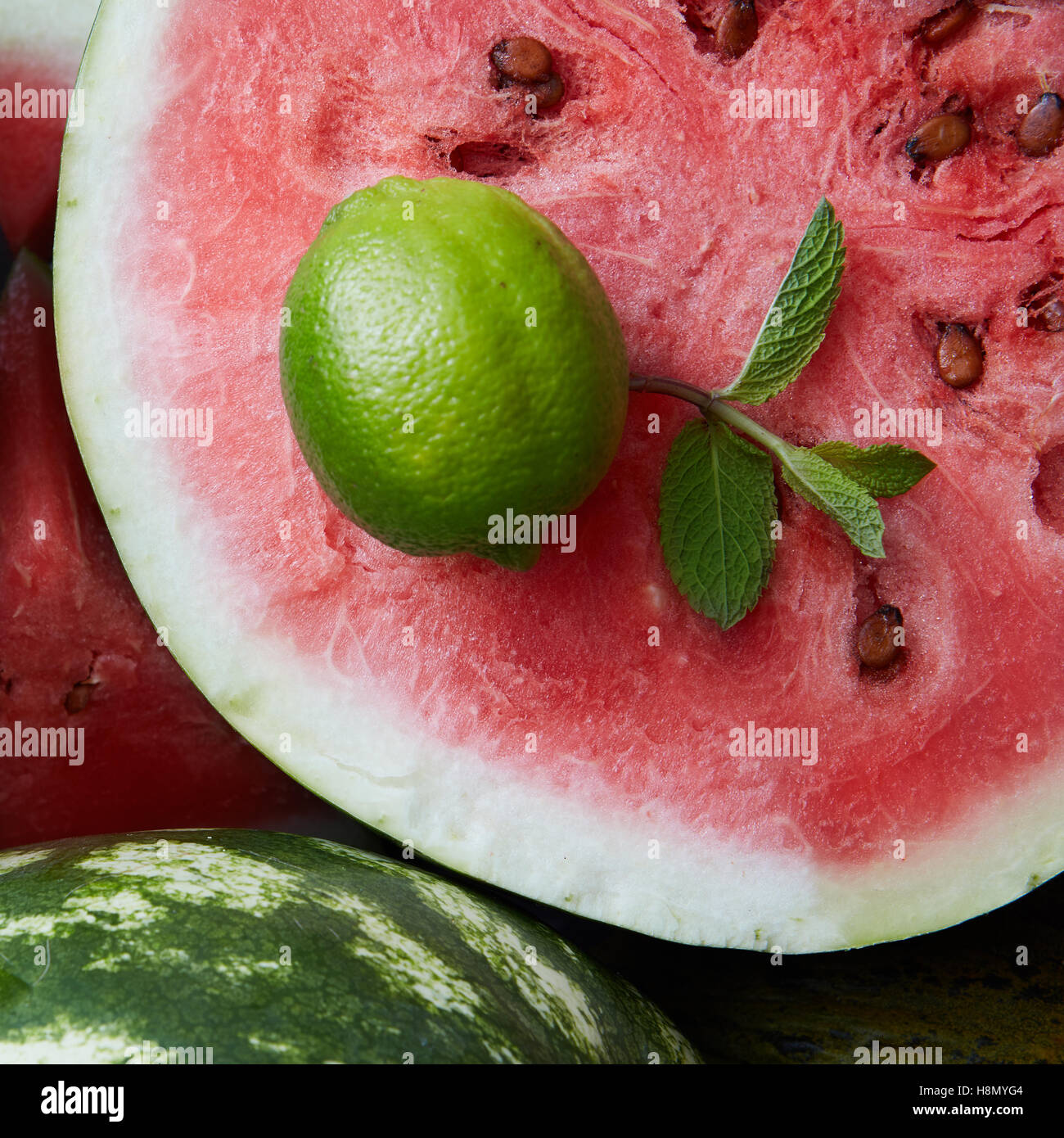 Background of fresh ripe watermelon slices Stock Photo - Alamy