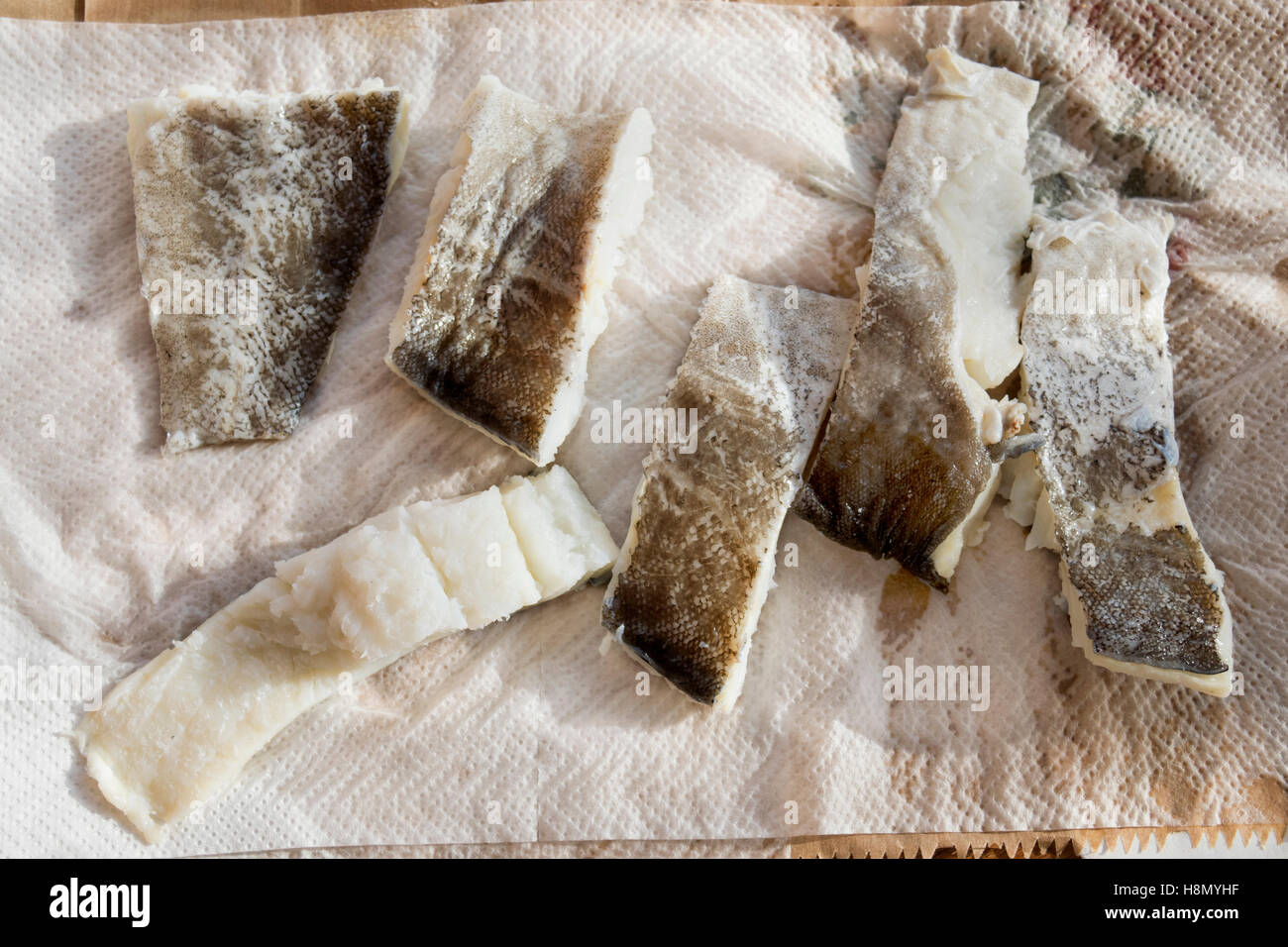 fillets of dried salted cod Stock Photo Alamy
