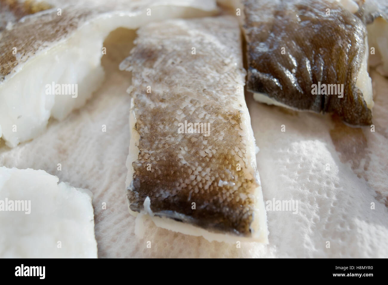 fillets of dried salted cod Stock Photo Alamy