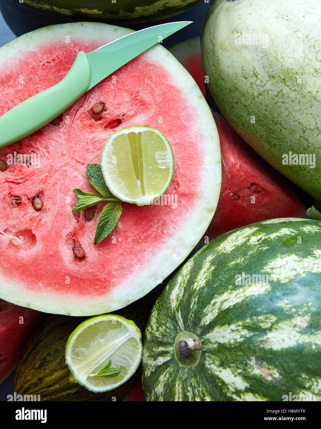 Background of fresh ripe watermelon slices Stock Photo - Alamy