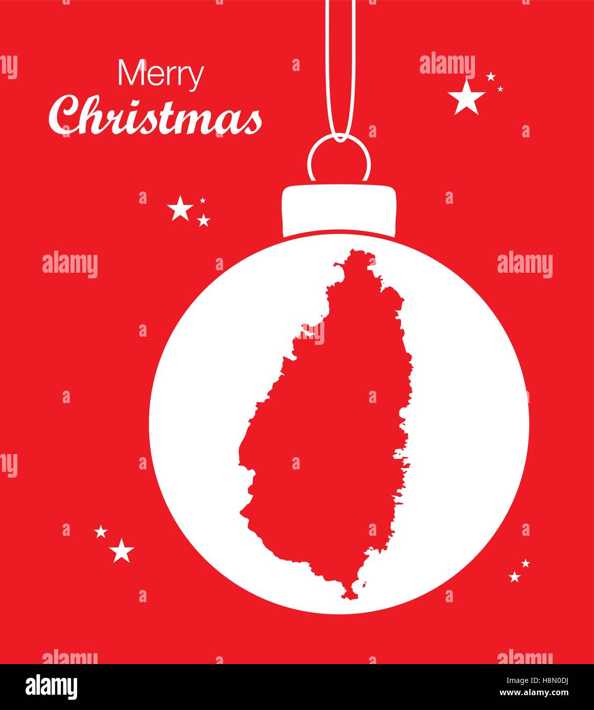 Merry Christmas Map St. Lucia Stock Vector