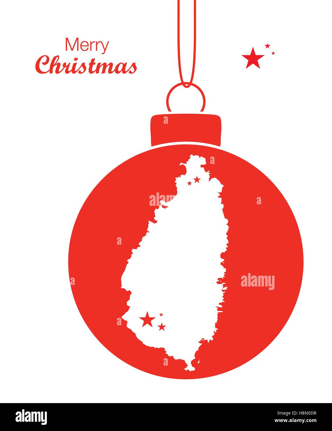 Merry Christmas Map St. Lucia Stock Vector