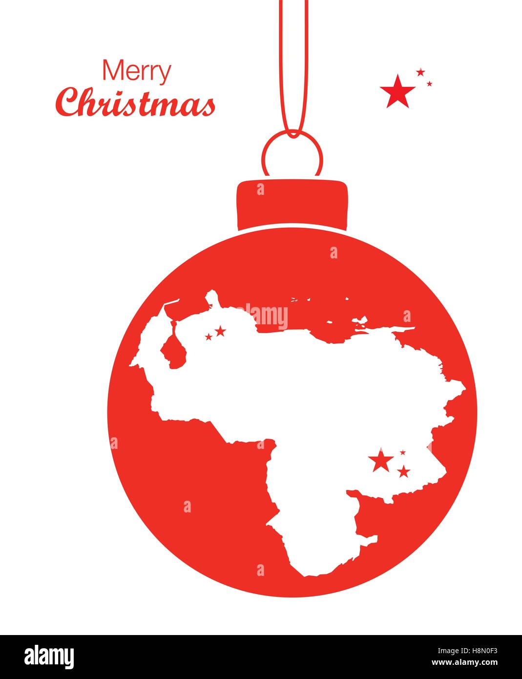 Merry Christmas Map Venezuela Stock Vector