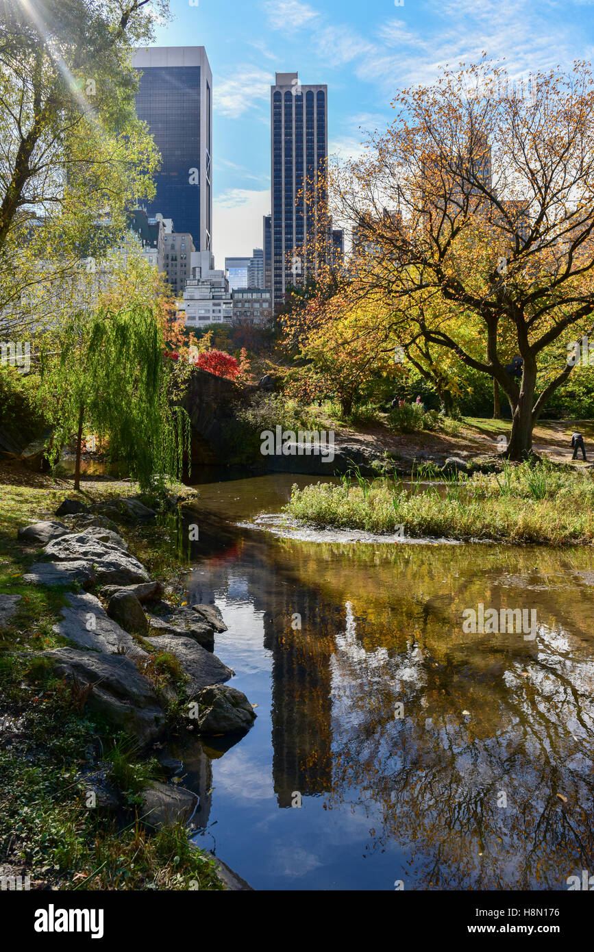 View of Central Park South in New York City in the Autumn Stock Photo ...