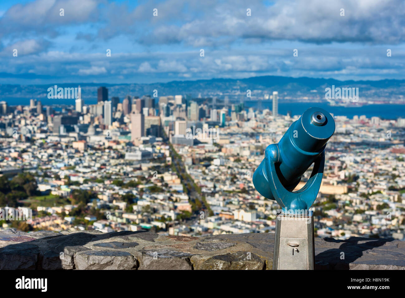 Binoculars at Twin Peaks San Francisco Stock Photo