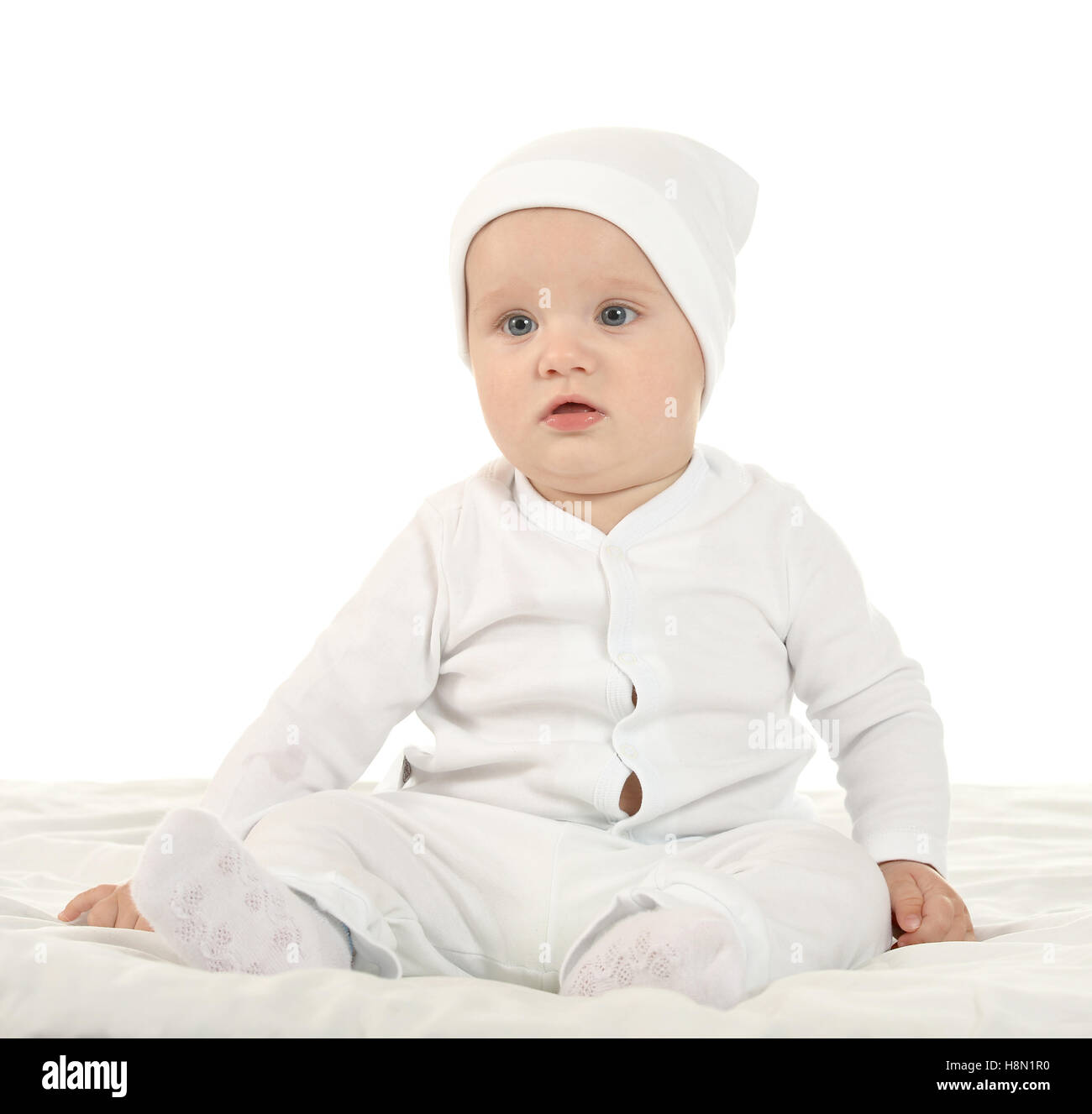 Adorable baby on white background Stock Photo - Alamy