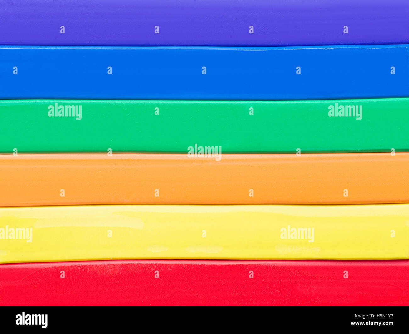 Rainbow plasticine close-up. Abstract macro for texture and background Stock Photo