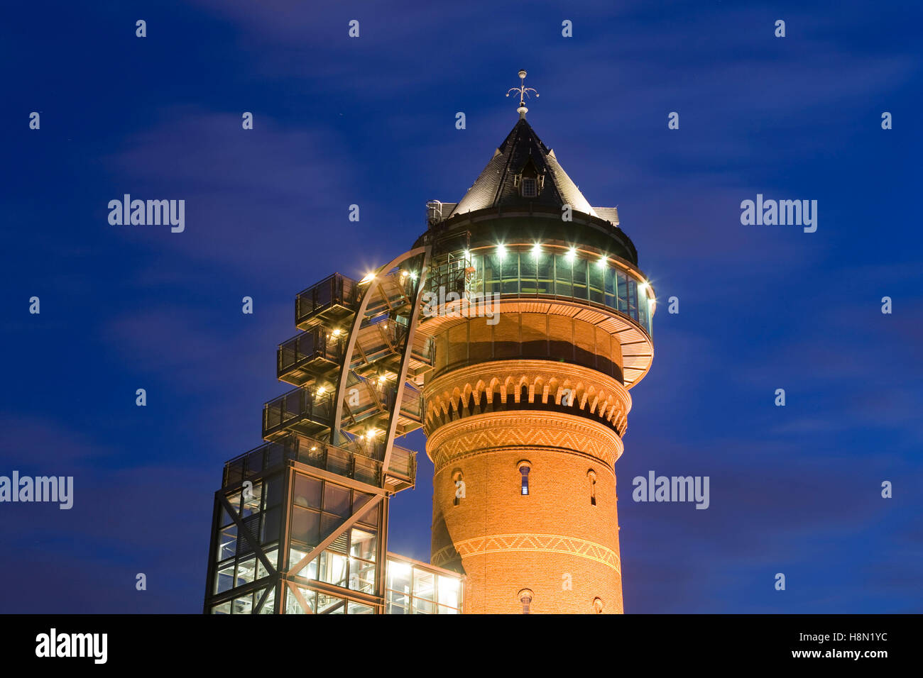 Germany,  Ruhr area, Muelheim at the river Ruhr, water museum Aquarius in a former water tower. Stock Photo
