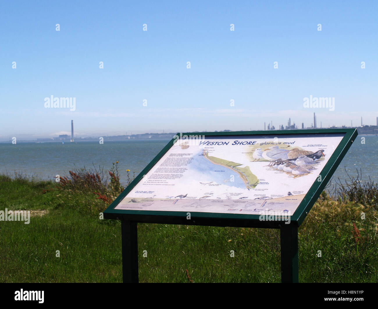 Information board at Weston Parade, Woolston, Southampton, Hampshire UK Stock Photo