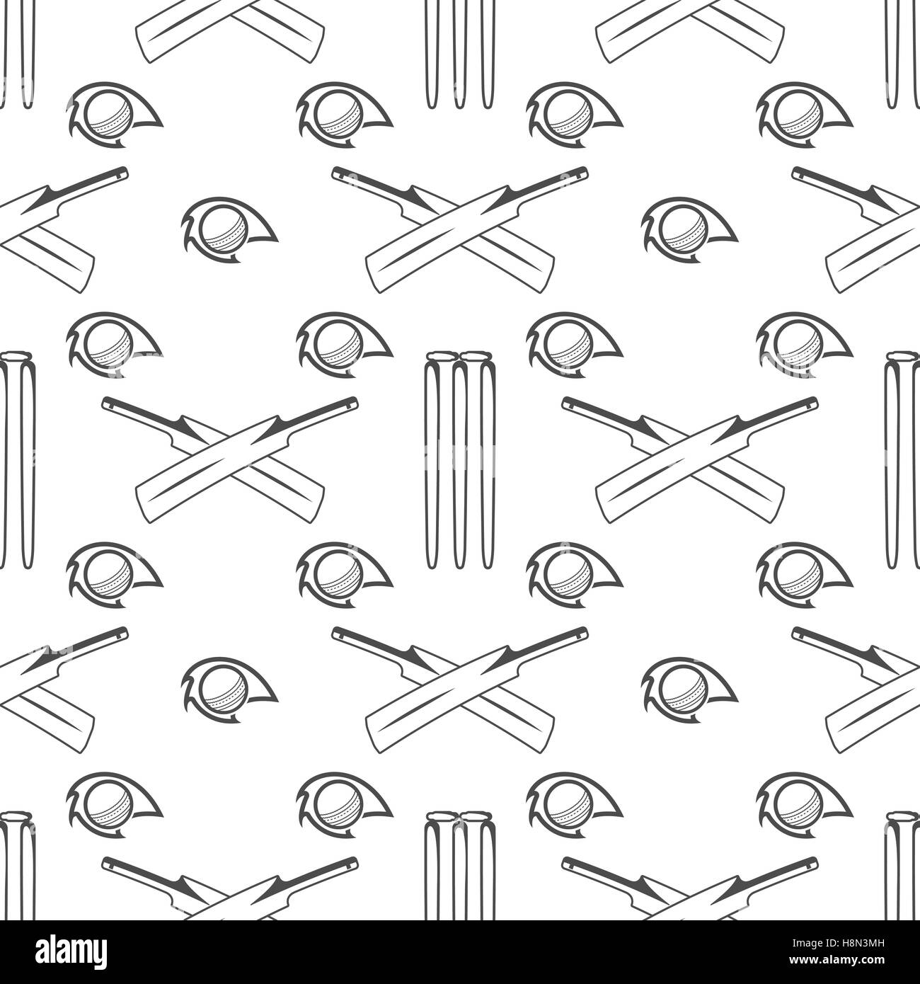 Sport pattern. Cricket retro background. Seamless pattern of cricket  accessories. Bat ball symbols. Pattern for design, web, backdrop, tee  design, t shirt etc. Vector Stock Vector Image & Art - Alamy