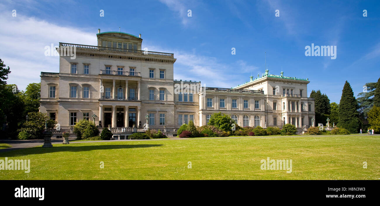 Germany,  Ruhr area, Essen, Villa Huegel, former mansion of the industrialist family Krupp.  Europa, Deutschland, Ruhrgebiet, Es Stock Photo