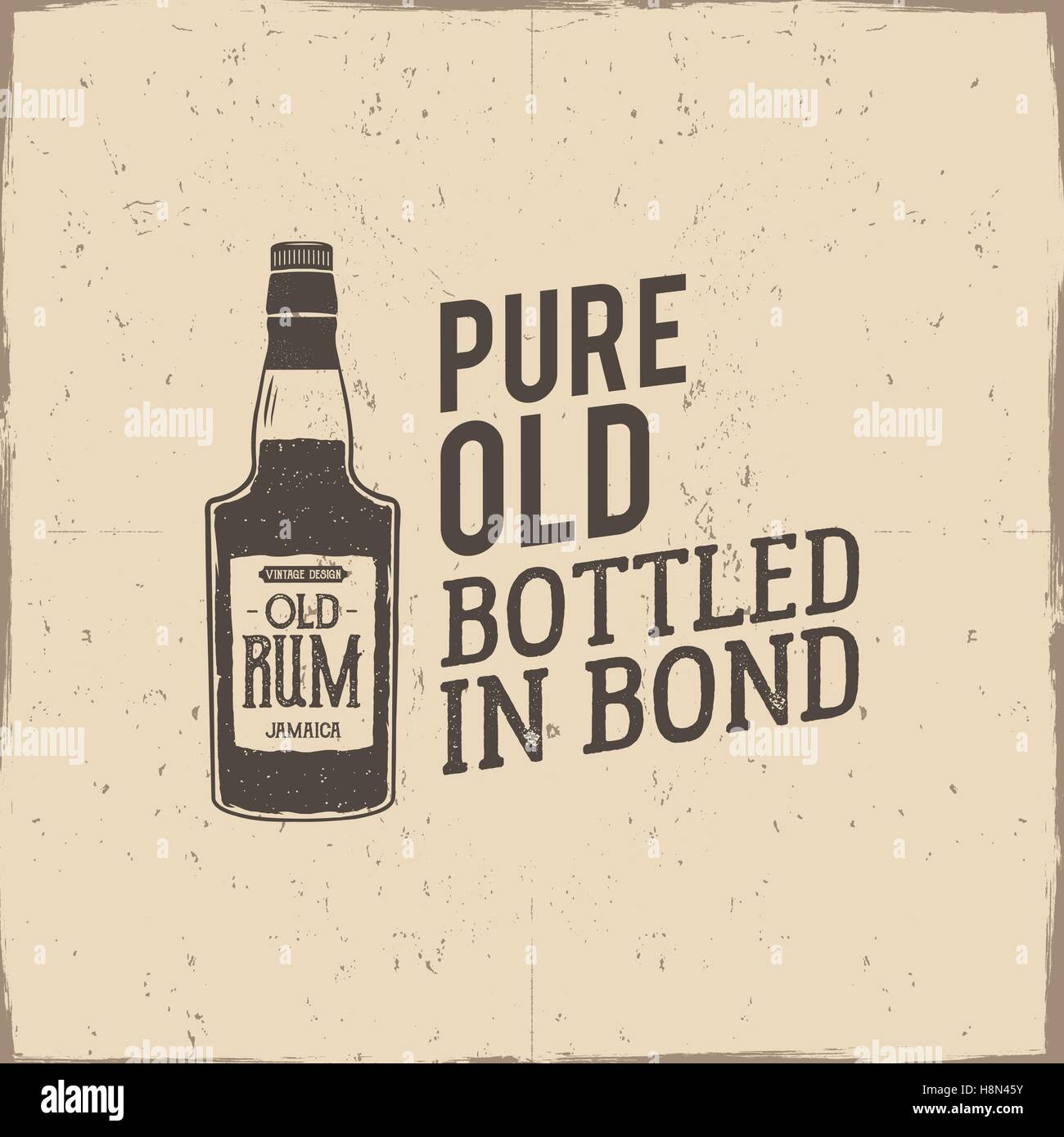 Download Vintage Handcrafted Label Emblem With Old Rum Bottle And Vector Stock Vector Image Art Alamy PSD Mockup Templates
