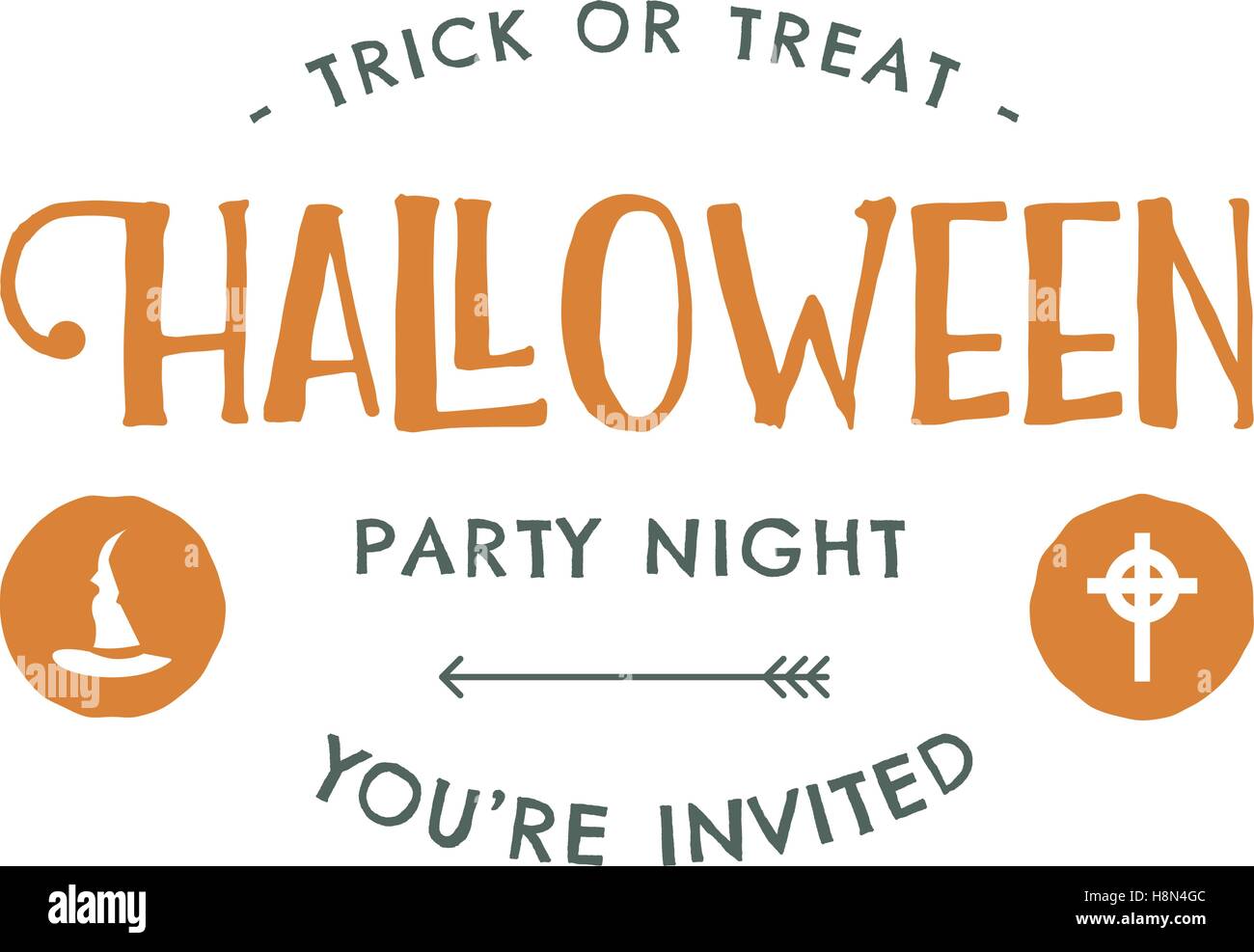 halloween party label template with hat and typography elements halloween letter template