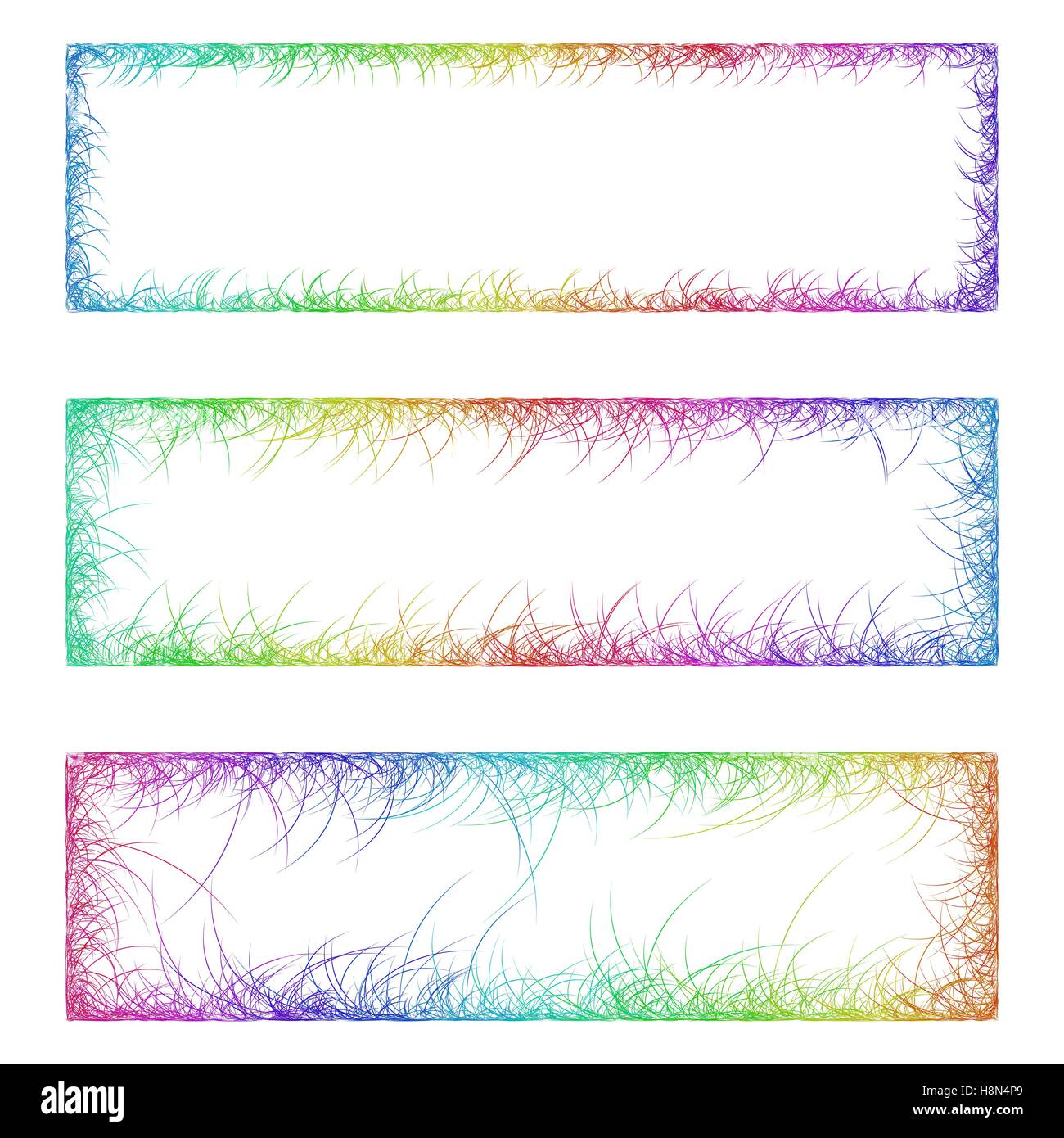 Multicolored sketch banner frame design set Stock Vector Image & Art ...