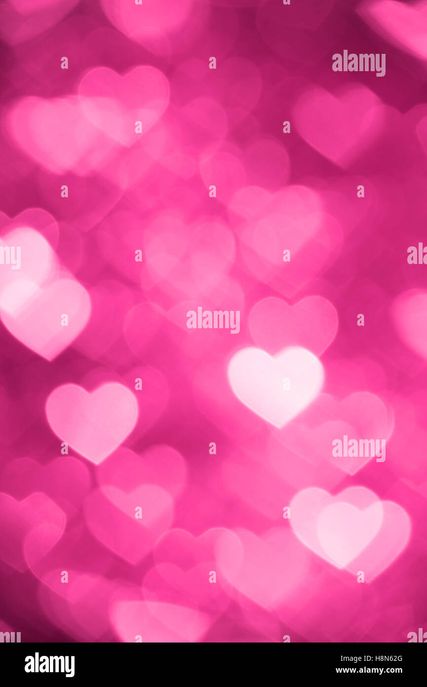 pink heart bokeh background photo, abstract holiday backdrop Stock ...