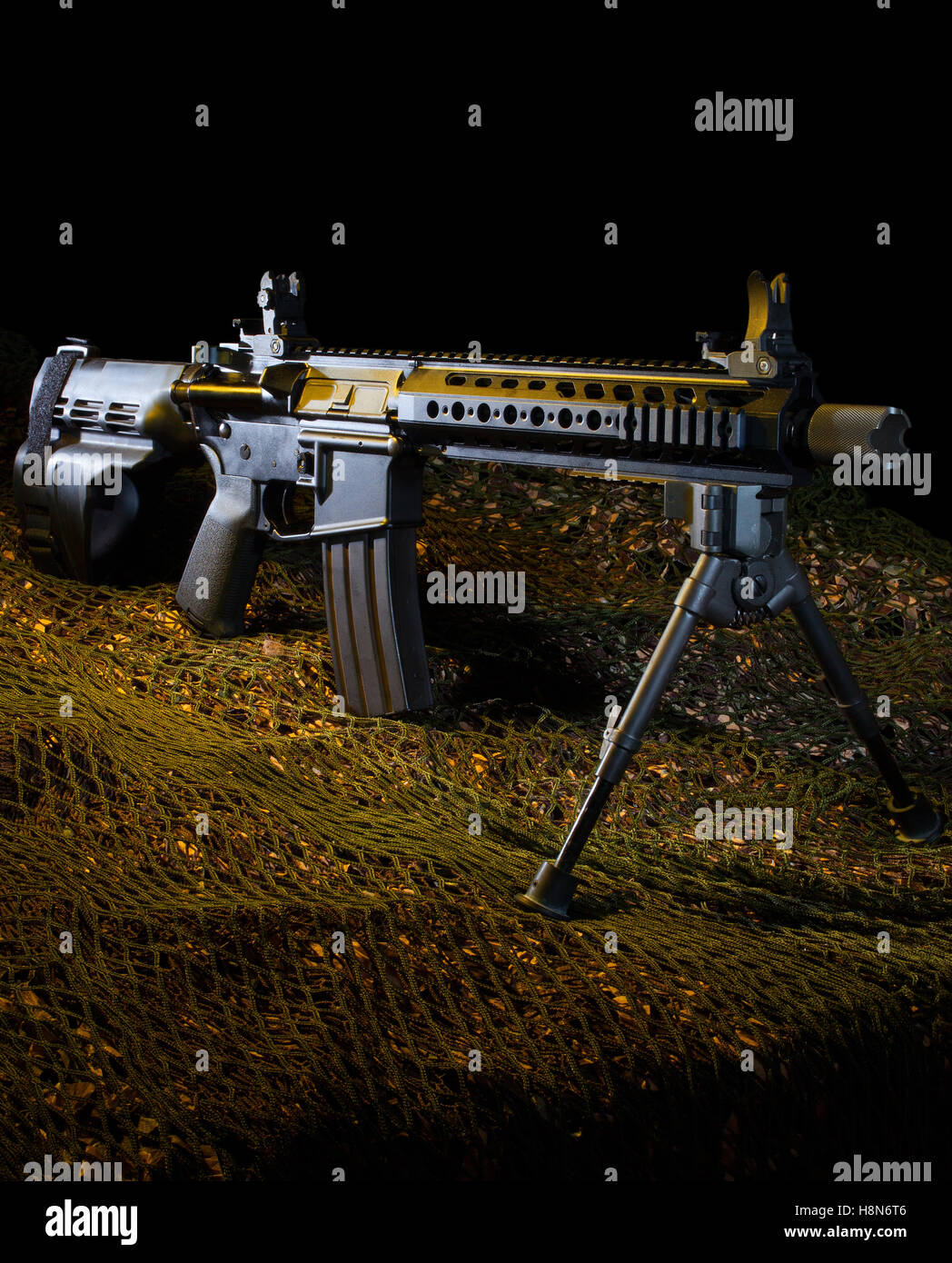Handgun sized semi automatic modern sporting rifle Stock Photo