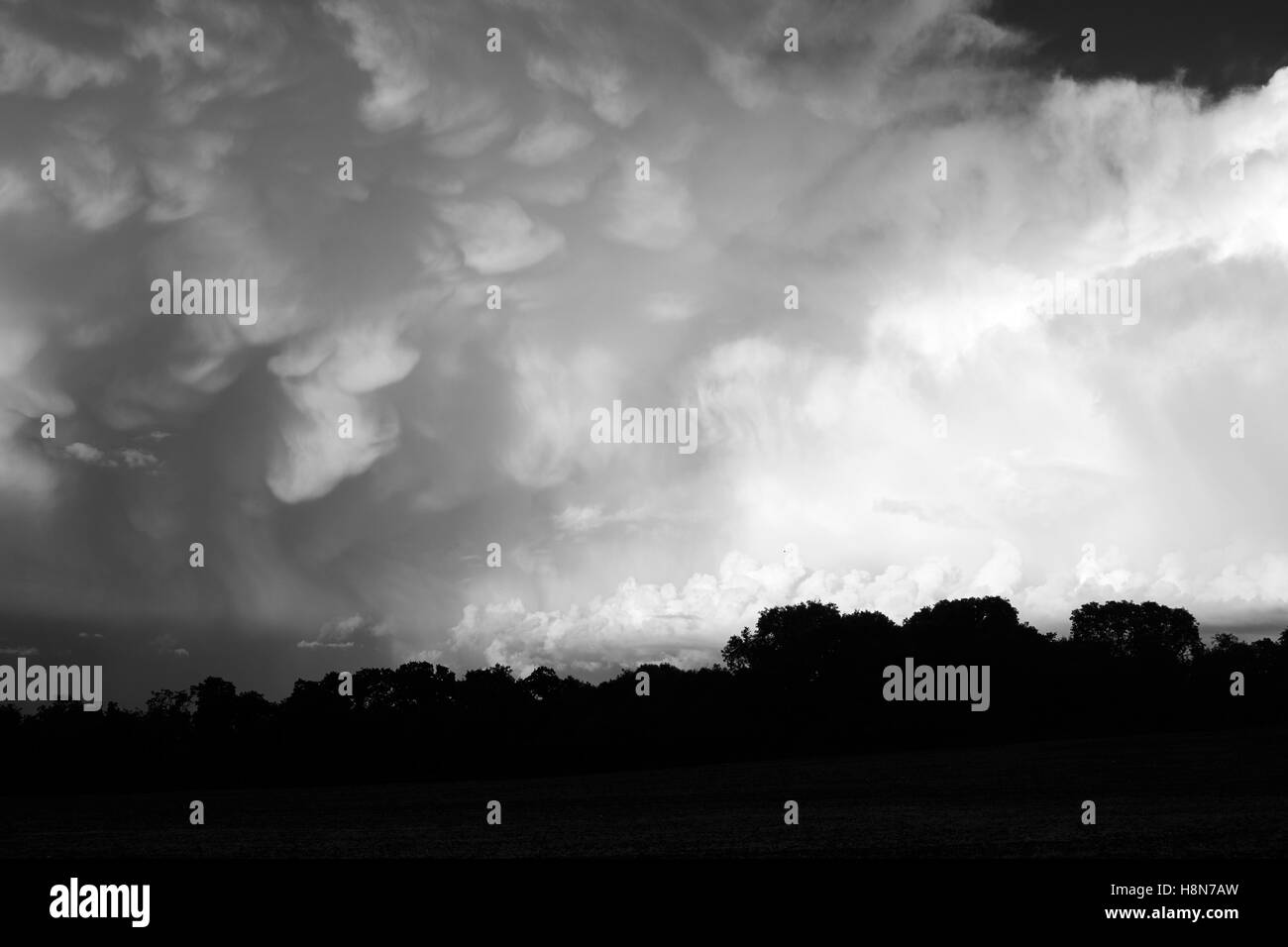 Storm clouds over the East of England, UK. Stock Photo