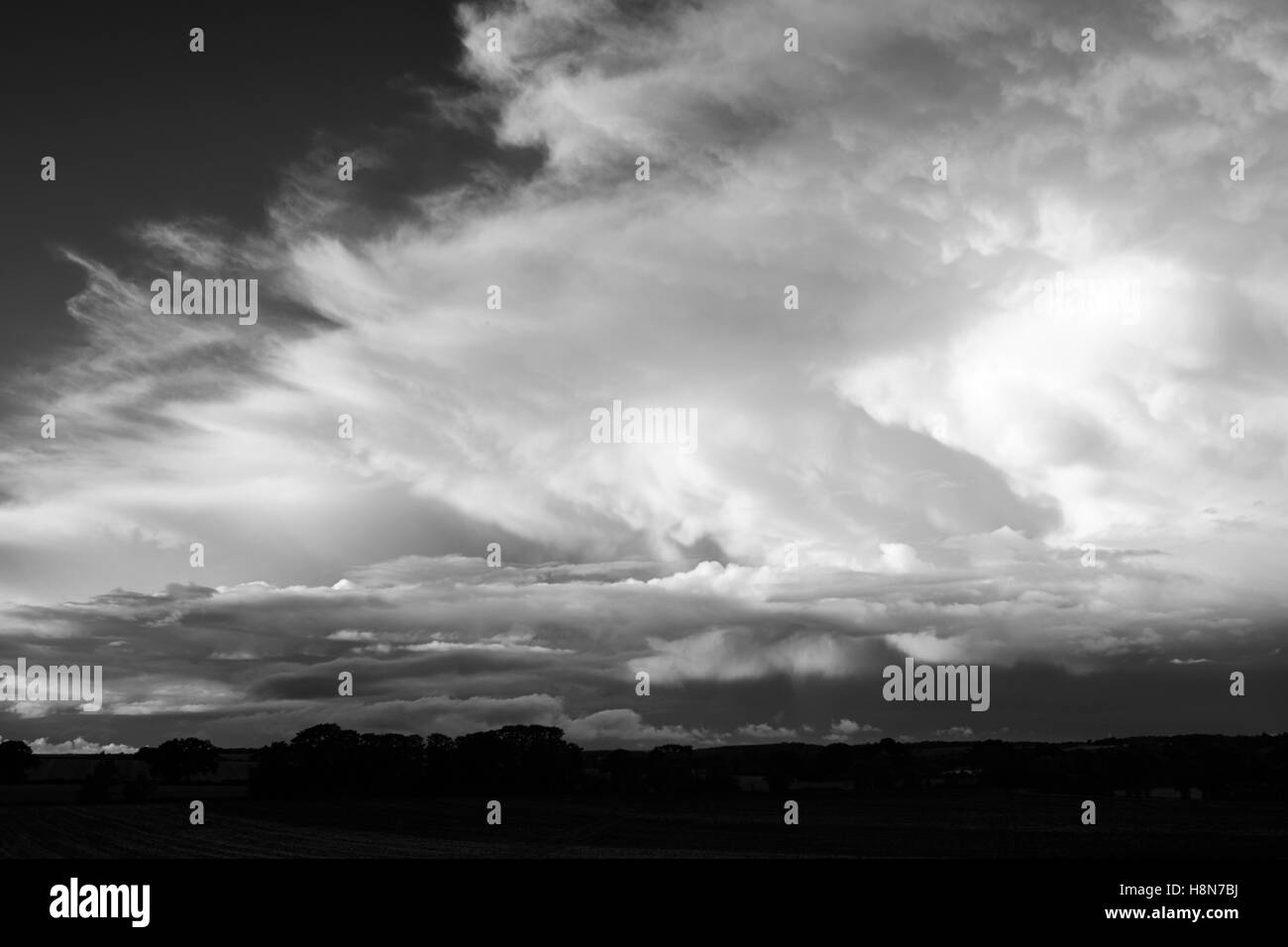 Storm clouds over the East of England, UK. Stock Photo