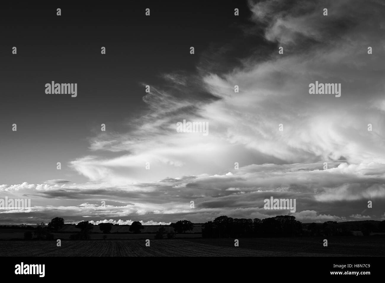 Storm clouds over the East of England, UK. Stock Photo