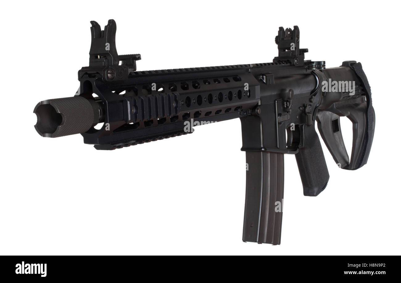 Semi automatic rifle with a stock that qualifies it as a handgun Stock Photo